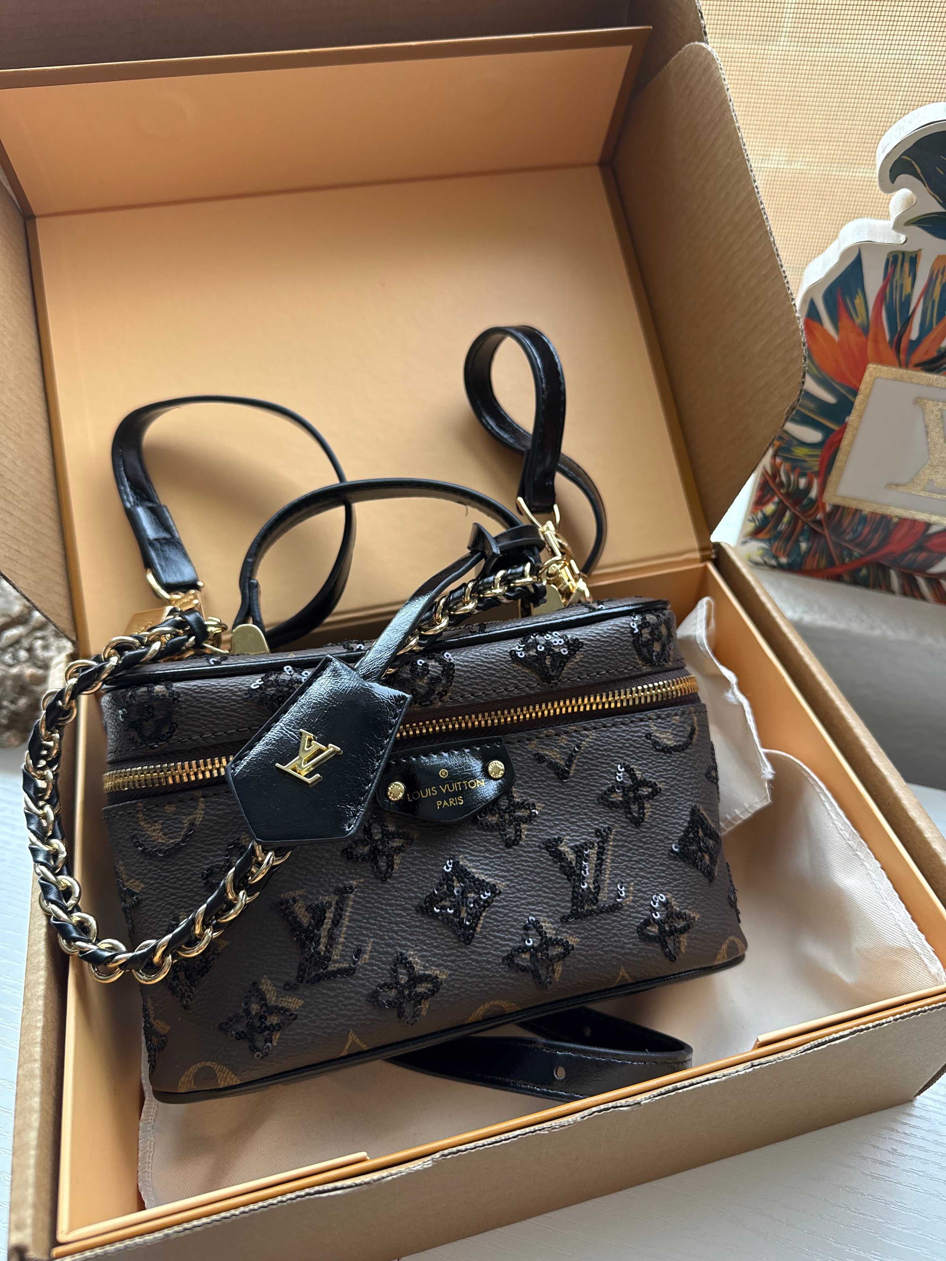 LV Sequin Makeup Vanity